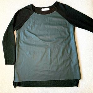 Zara black leather front long sleeve, size M